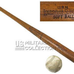 BATTE DE SOFTBALL US NAVY US WWII – H&B – HILLERICH & BRADSBY + BALLE